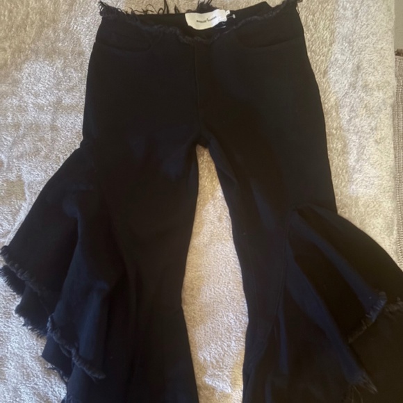 Marques' Almeida Denim - Marques Almeida ruffle flare cropped jeans